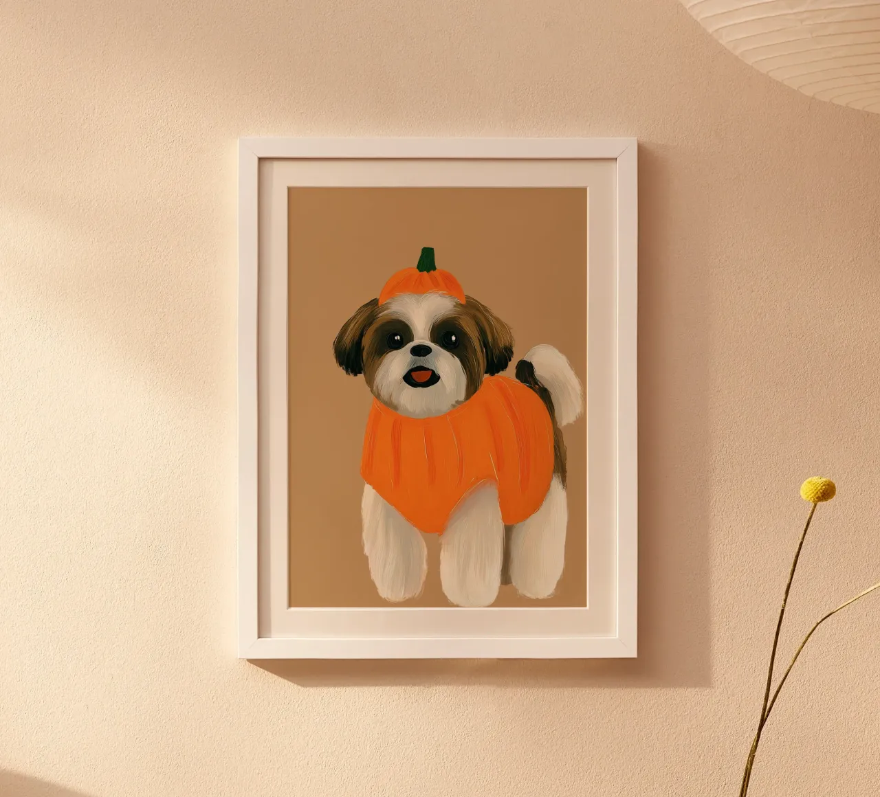 Stampa d'arte del costume da zucca di Shih Tzu carino poster da vintagepod