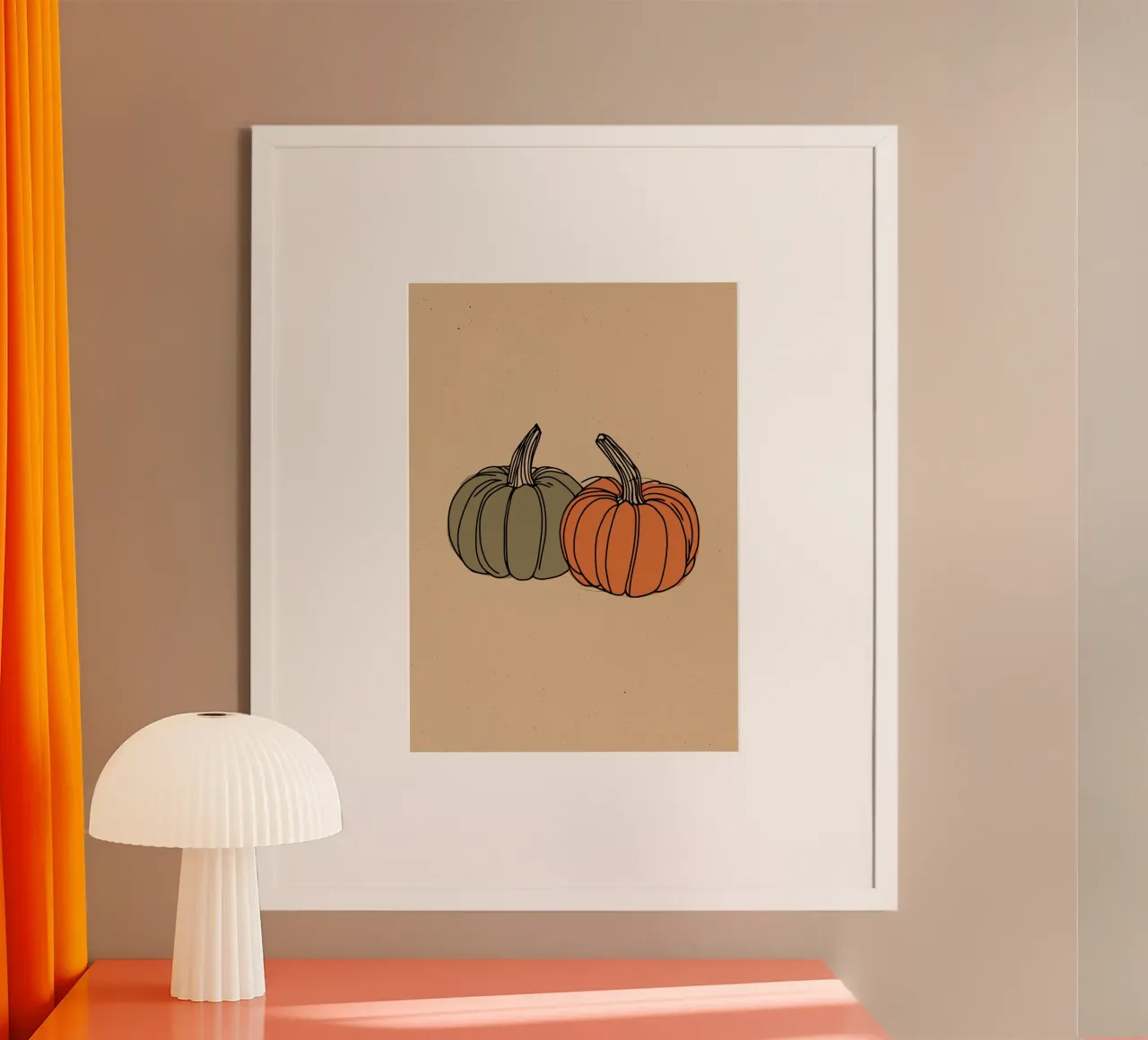 Boho Pumpkin Duo Art Print - Fall Decor poster by vintagepod