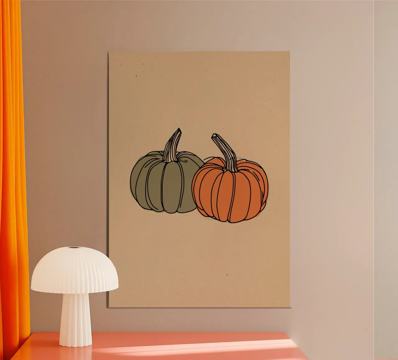 Boho Pumpkin Duo Art Print - Fall Decor poster by vintagepod
