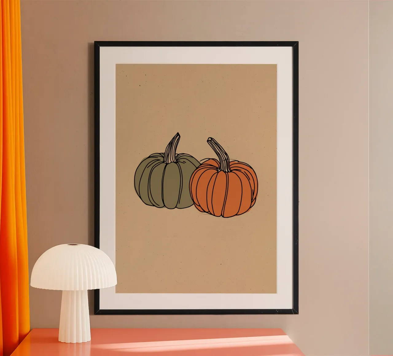 Boho Pumpkin Duo Art Print - Fall Decor poster by vintagepod