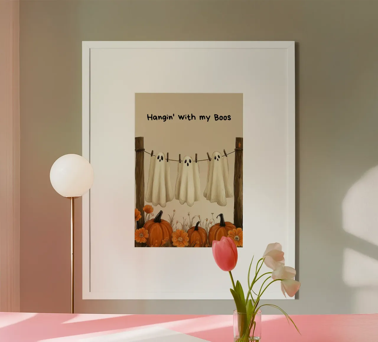 "Stampa d'arte di Halloween "Hangin' with my Boos poster da vintagepod