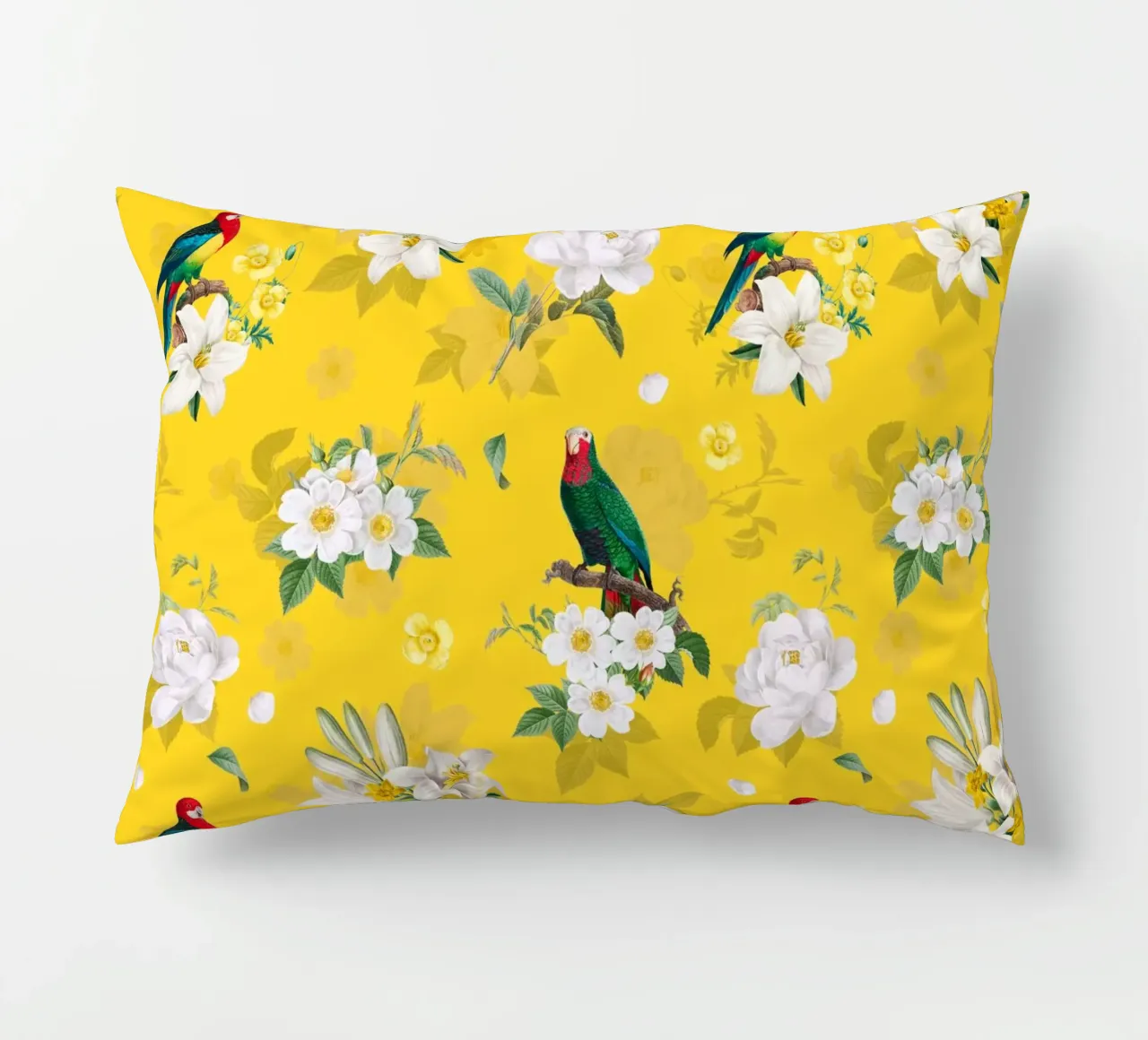 Floral Parrot's Garden Jaune coussin de FabiWes
