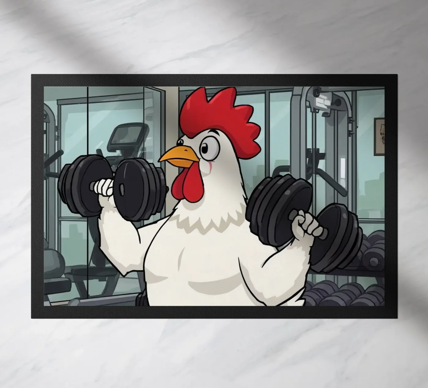 Eggcercise doormat by DesignDoodle