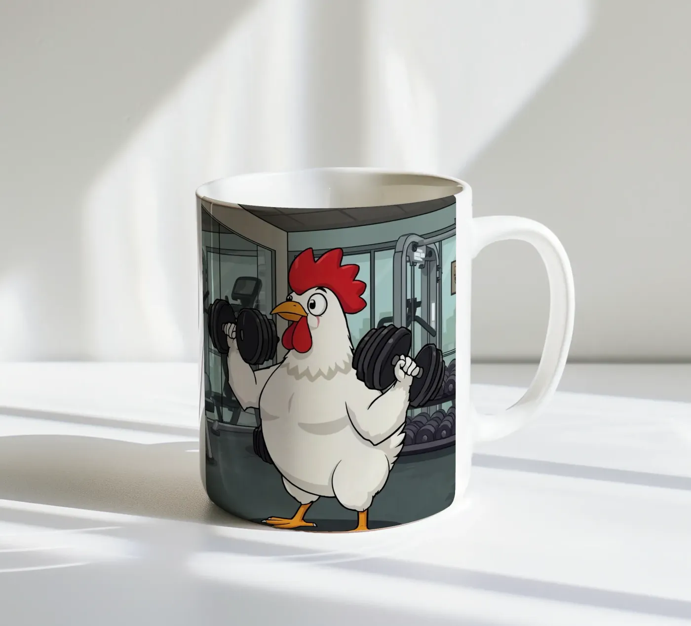 Eggcercise ceramic mug by DesignDoodle