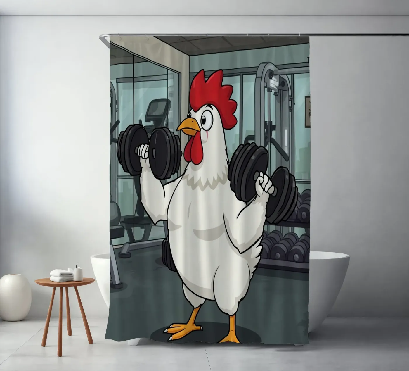 Eggcercise Duschvorhang von DesignDoodle