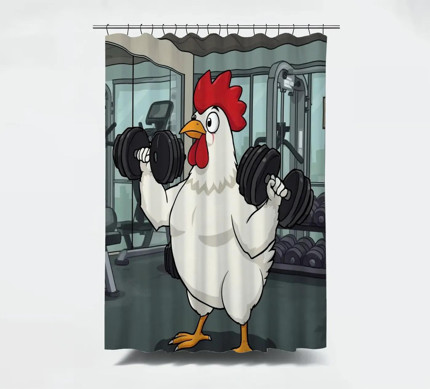 Eggcercise shower curtain by DesignDoodle