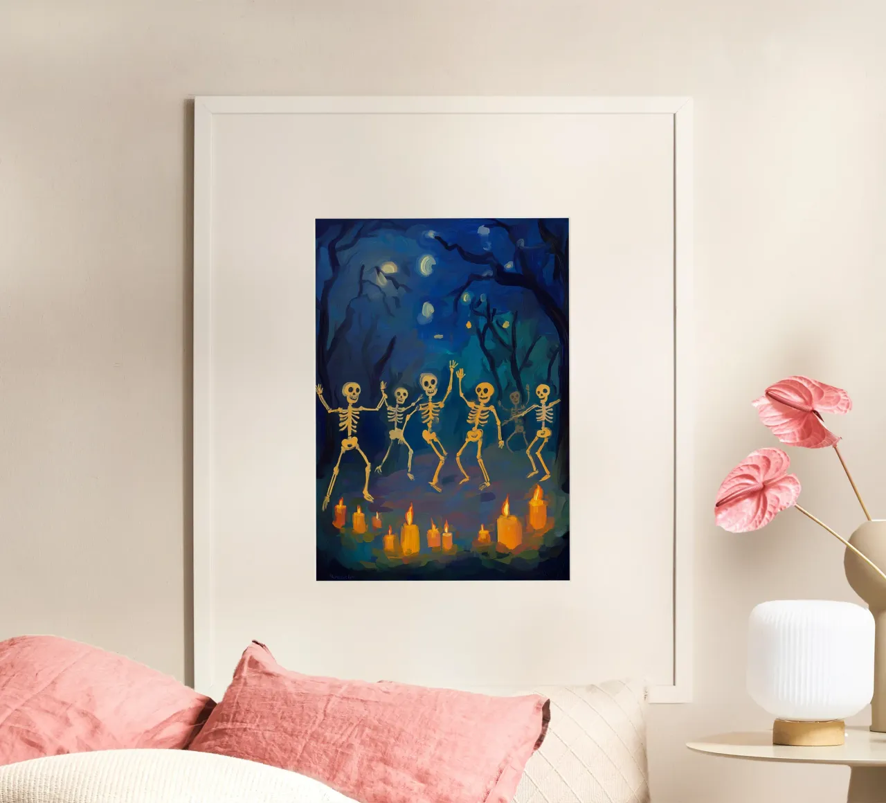 Scheletri danzanti Stampa artistica di Halloween poster da vintagepod