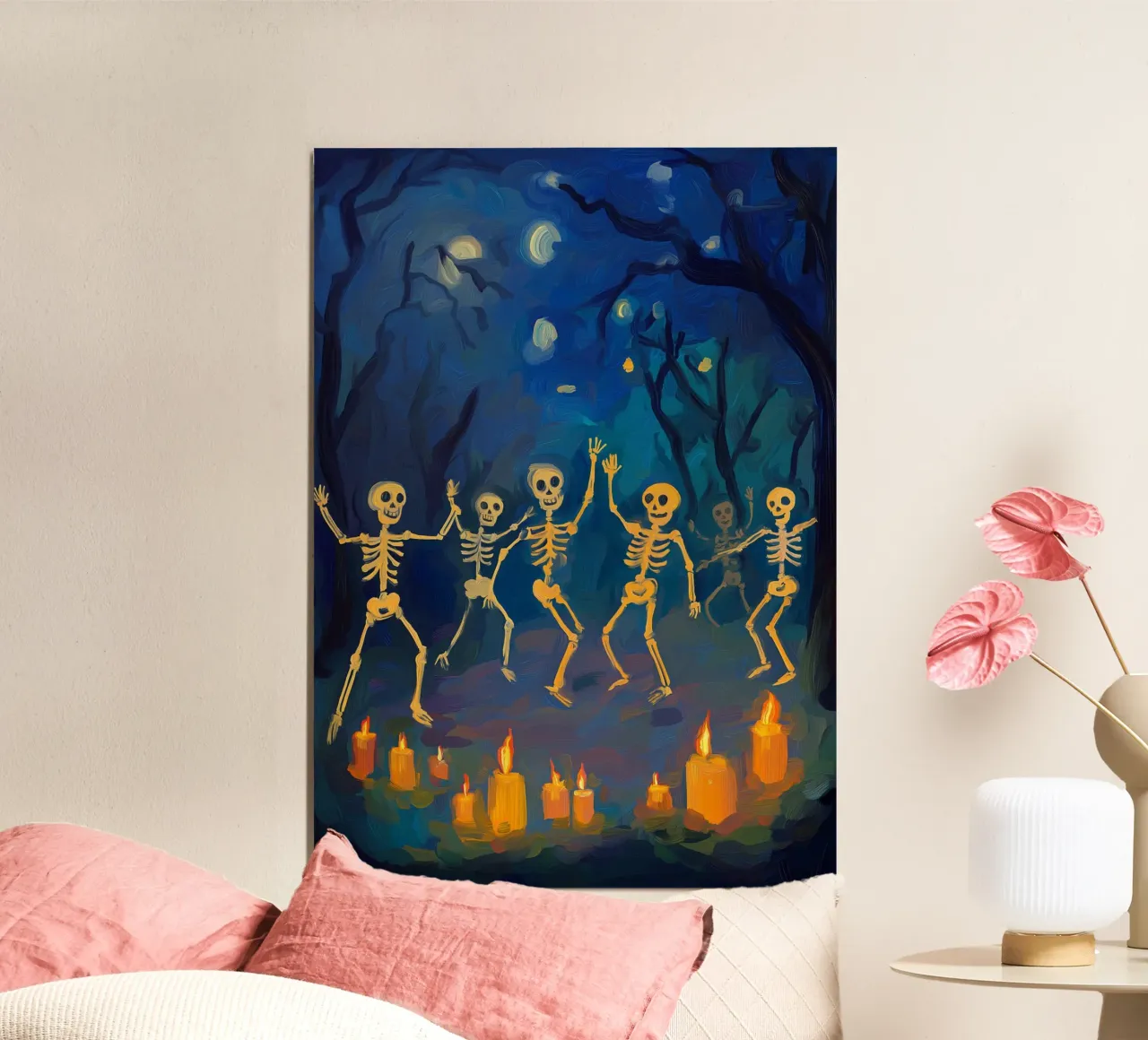 Scheletri danzanti Stampa artistica di Halloween poster da vintagepod