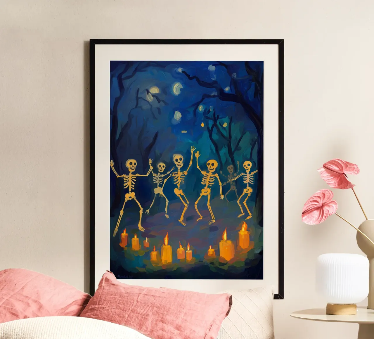 Scheletri danzanti Stampa artistica di Halloween poster da vintagepod