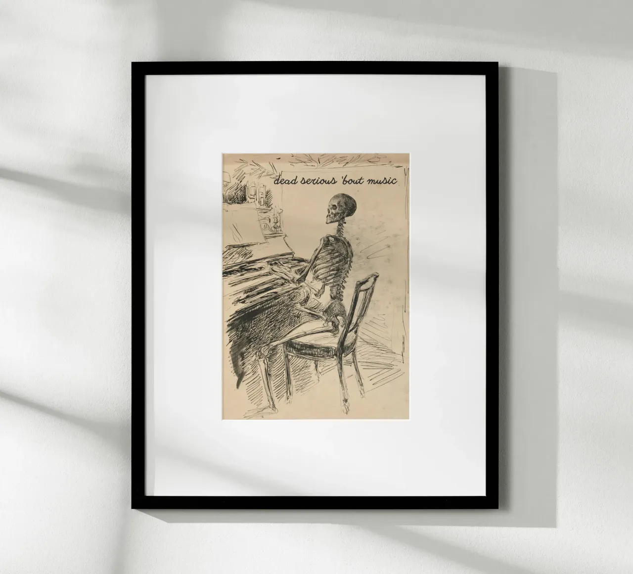 "Arte del pianoforte con scheletro "Dead Serious 'Bout Music poster da vintagepod