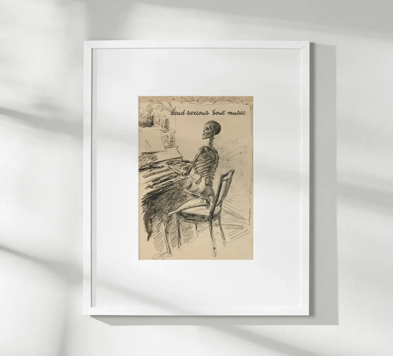 "Arte del pianoforte con scheletro "Dead Serious 'Bout Music poster da vintagepod