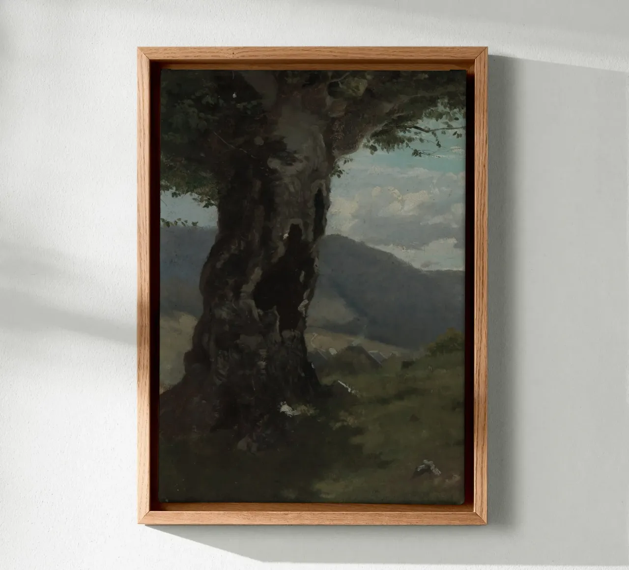 Rustic Hollow Tree & Moody Landscape Art canvas by vintagepod