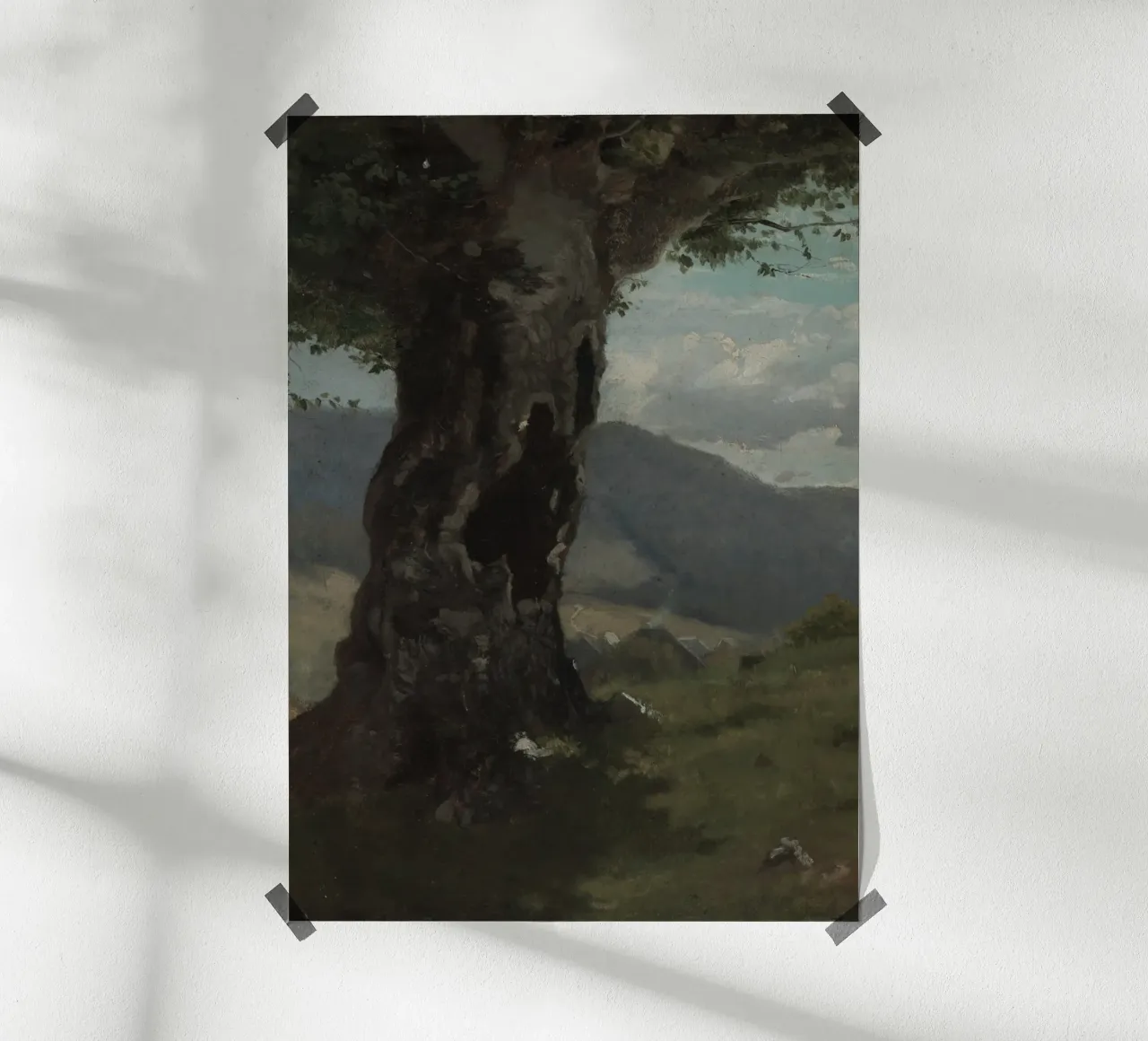 Rustic Hollow Tree & Moody Landscape Art hahnemühle by vintagepod