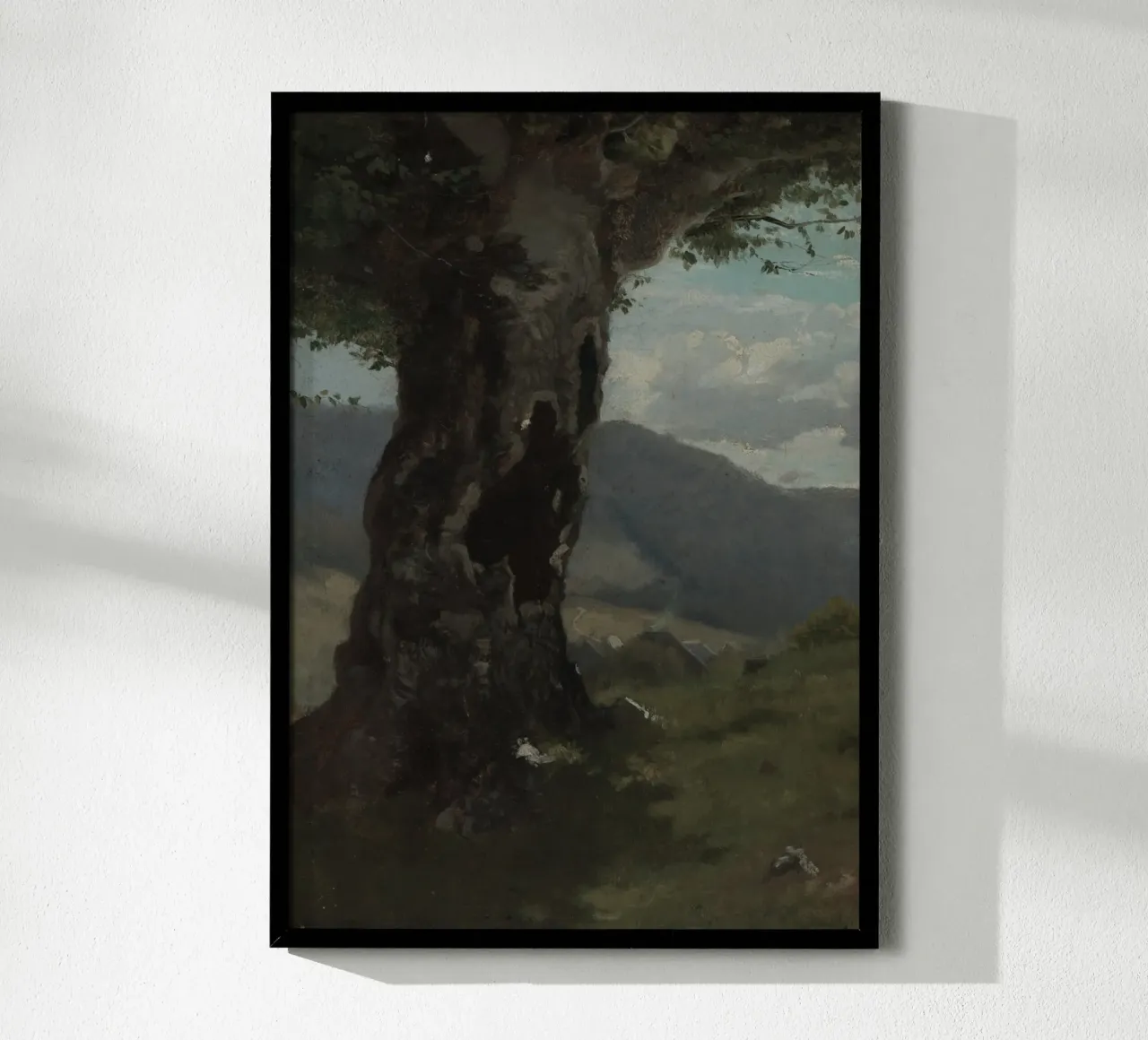 Rustic Hollow Tree & Moody Landscape Art hahnemühle by vintagepod
