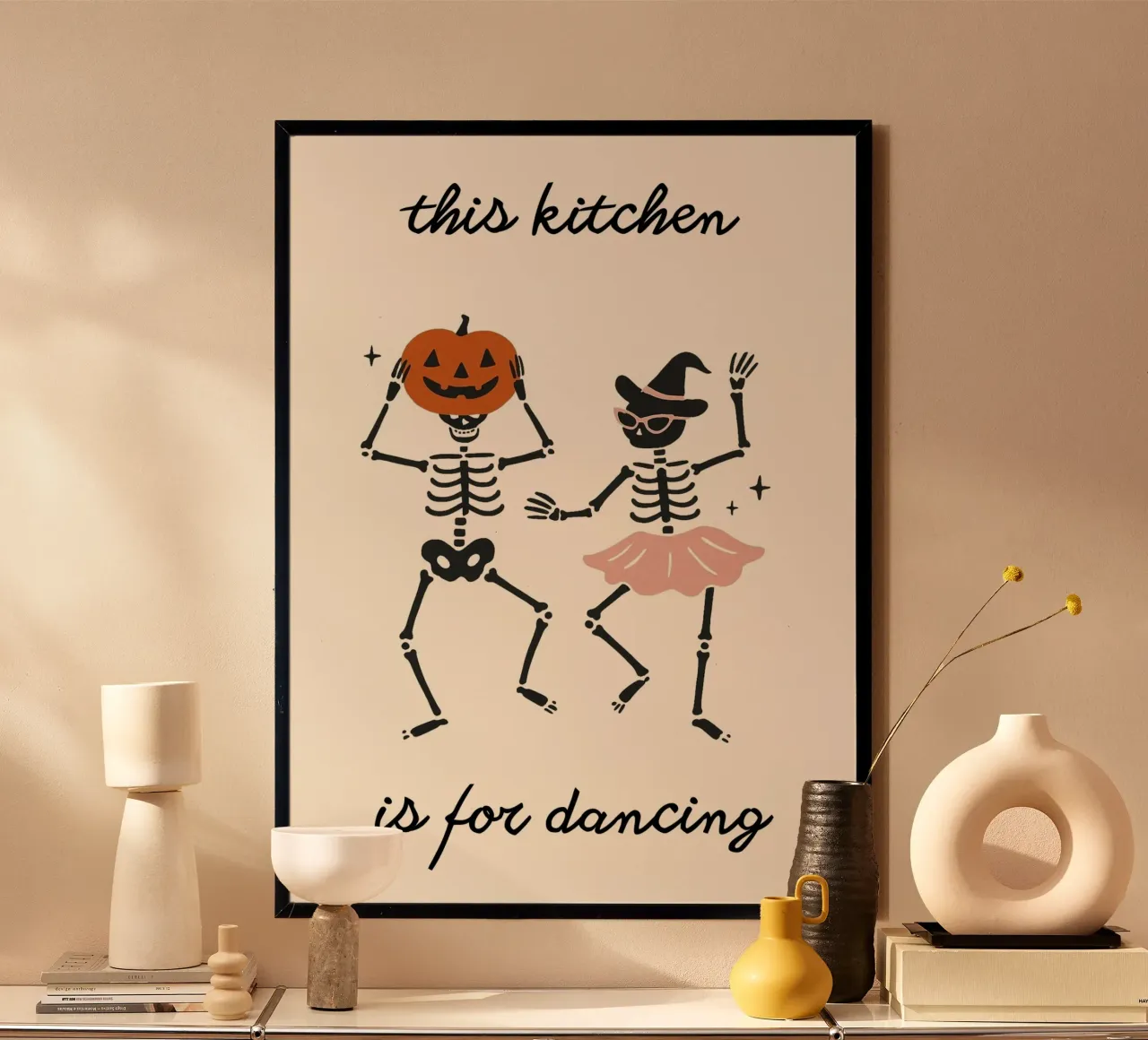 Questa cucina è per ballare - Scheletri Disco Party Art Prin poster da vintagepod
