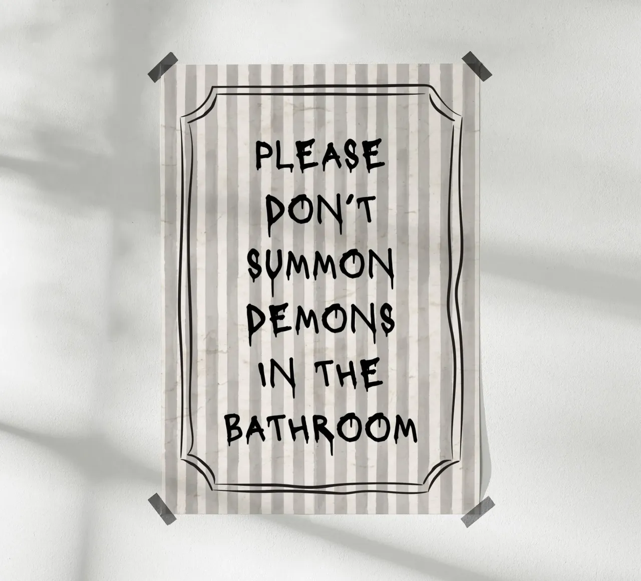 Per favore, non evocare i demoni nel bagno - Arte spettrale poster da vintagepod