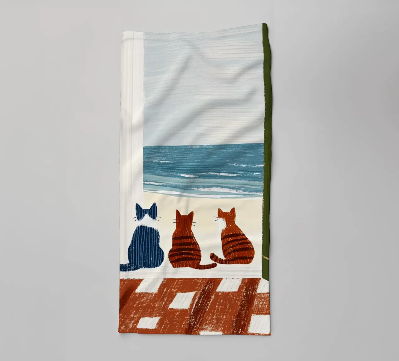 On the threshold of the beach towel by Curious Canvas
