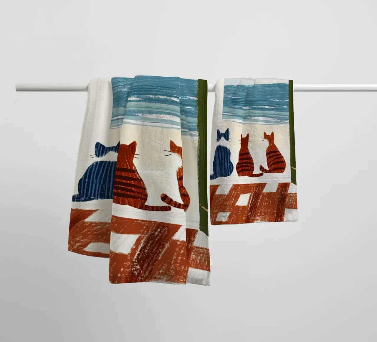 On the threshold of the beach towel by Curious Canvas