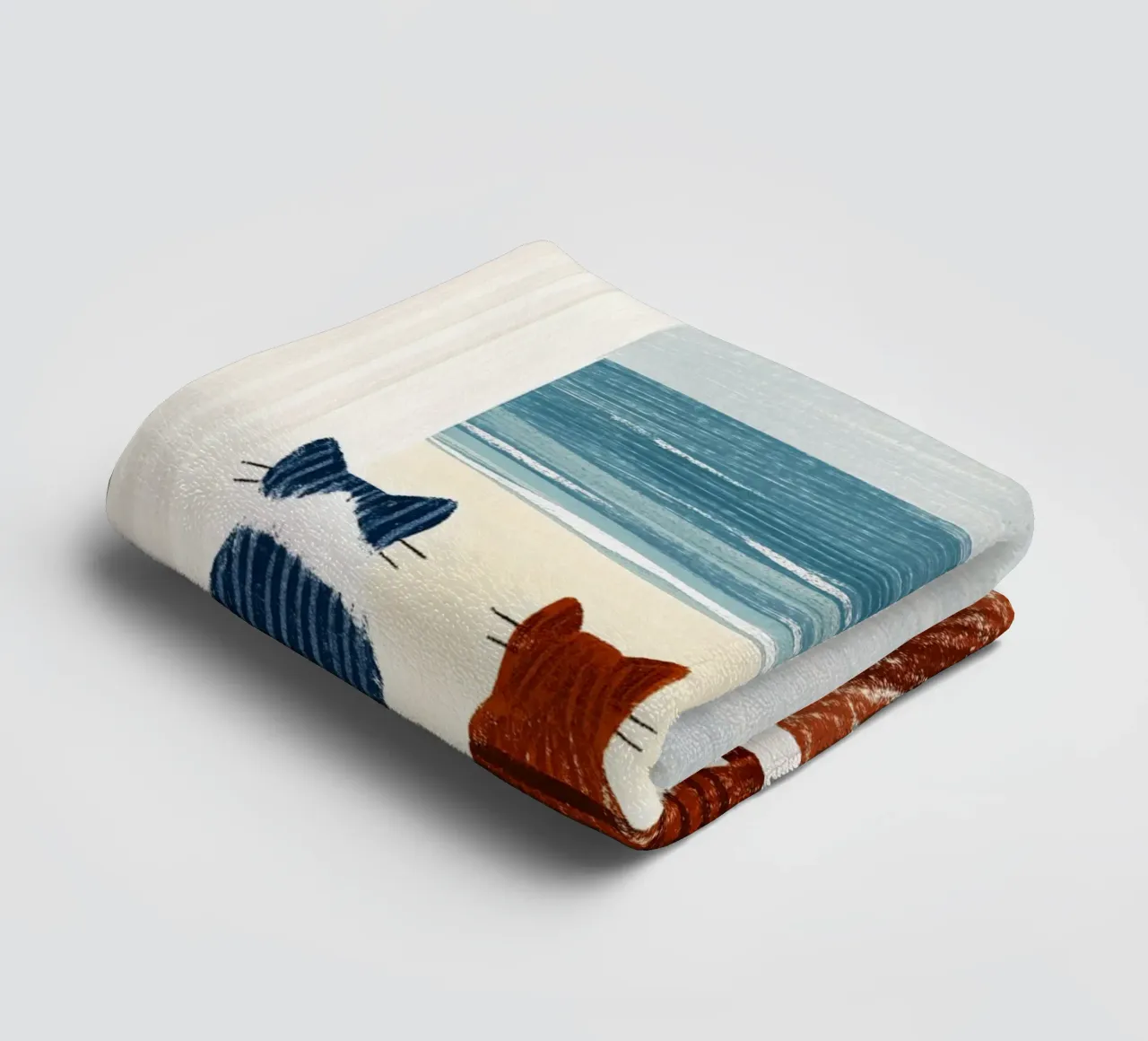 On the threshold of the beach towel by Curious Canvas