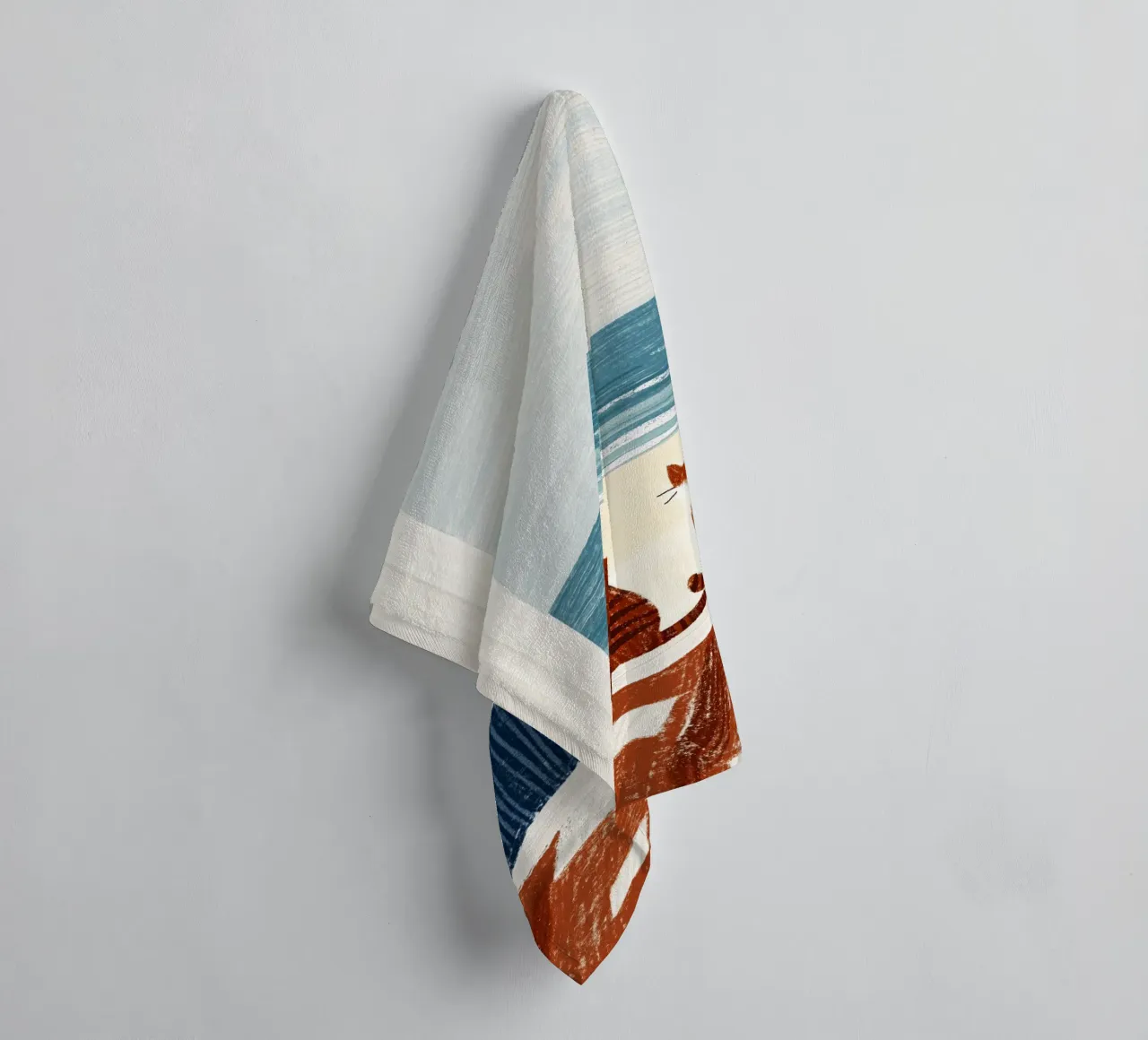 On the threshold of the beach towel by Curious Canvas