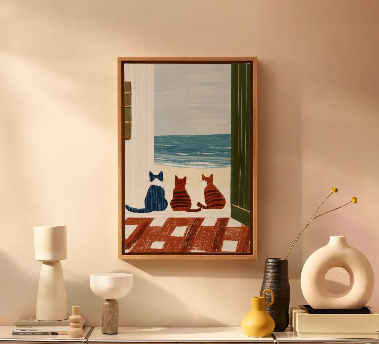 An der Schwelle zum Strand Leinwand mit Schattenfugenrahmen von Curious Canvas