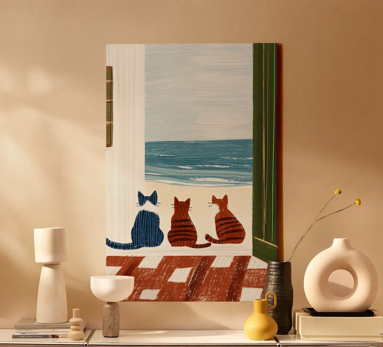 An der Schwelle zum Strand Leinwand mit Schattenfugenrahmen von Curious Canvas