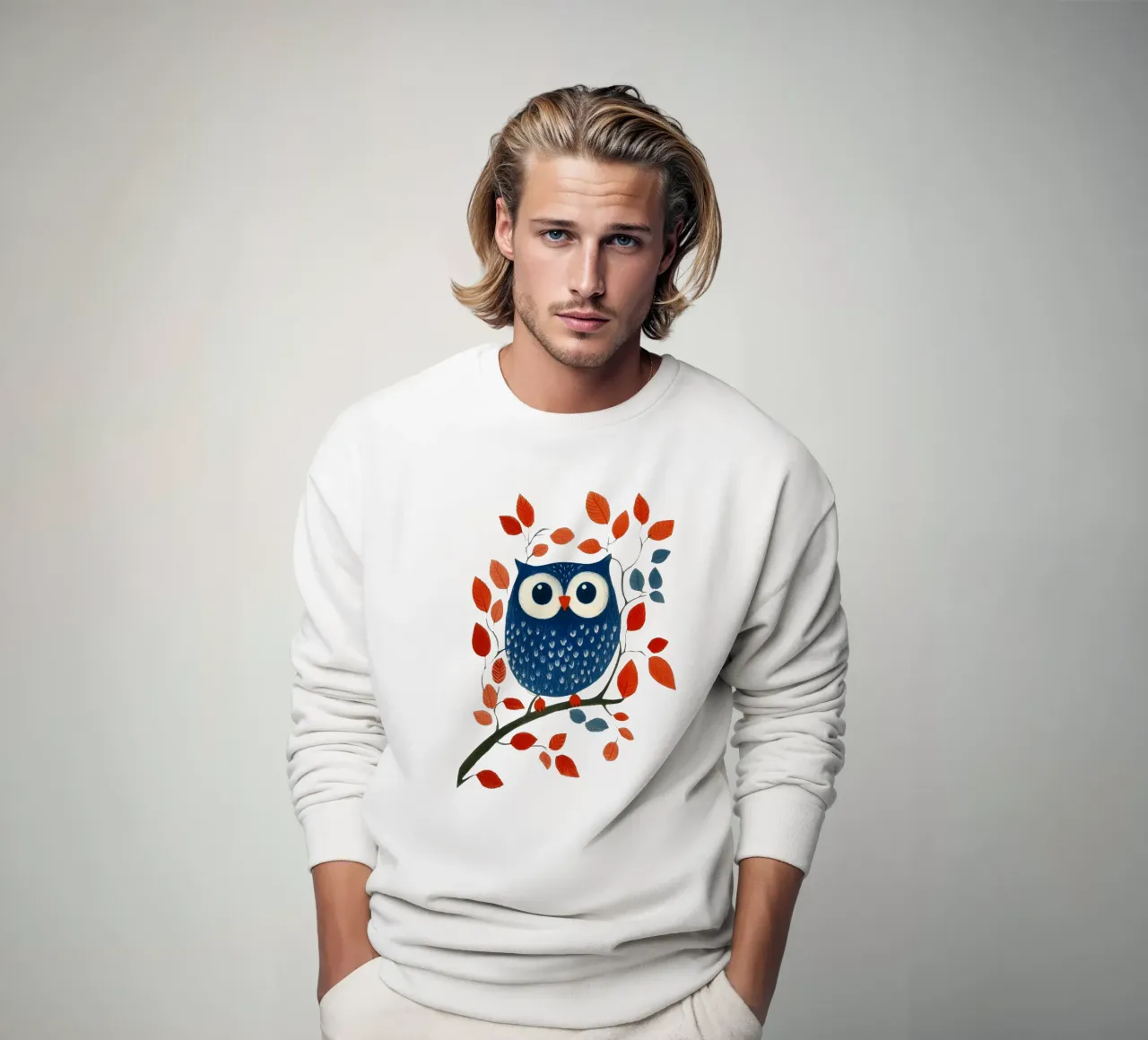 Gufo blu felpa da Curious Canvas