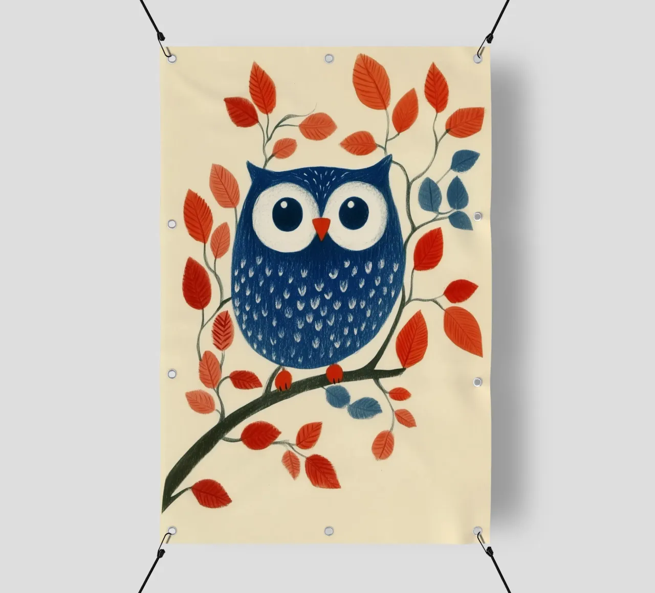 Gufo blu telo in pvc da Curious Canvas