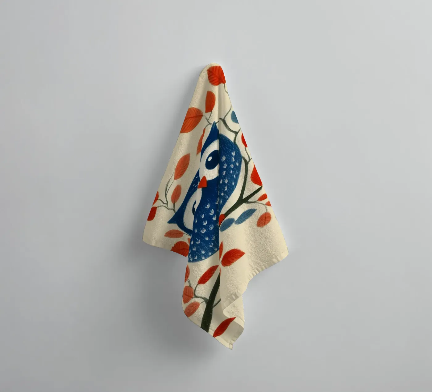 Blaue Eule Handtuch von Curious Canvas
