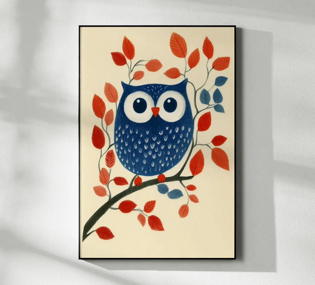 Gufo blu plexiglass da Curious Canvas