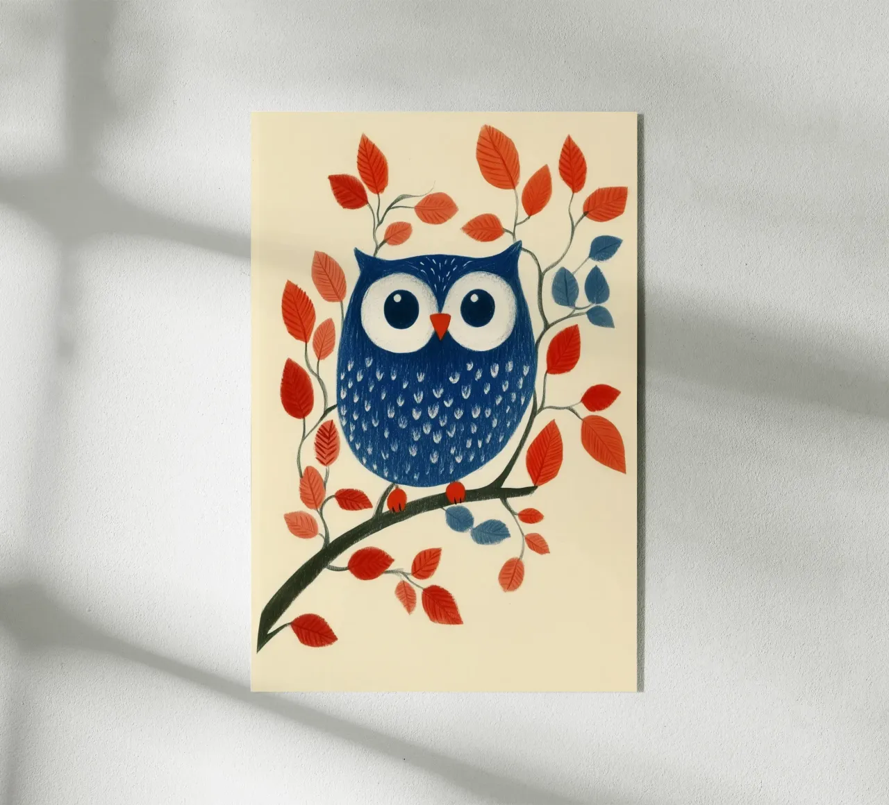 Gufo blu plexiglass da Curious Canvas