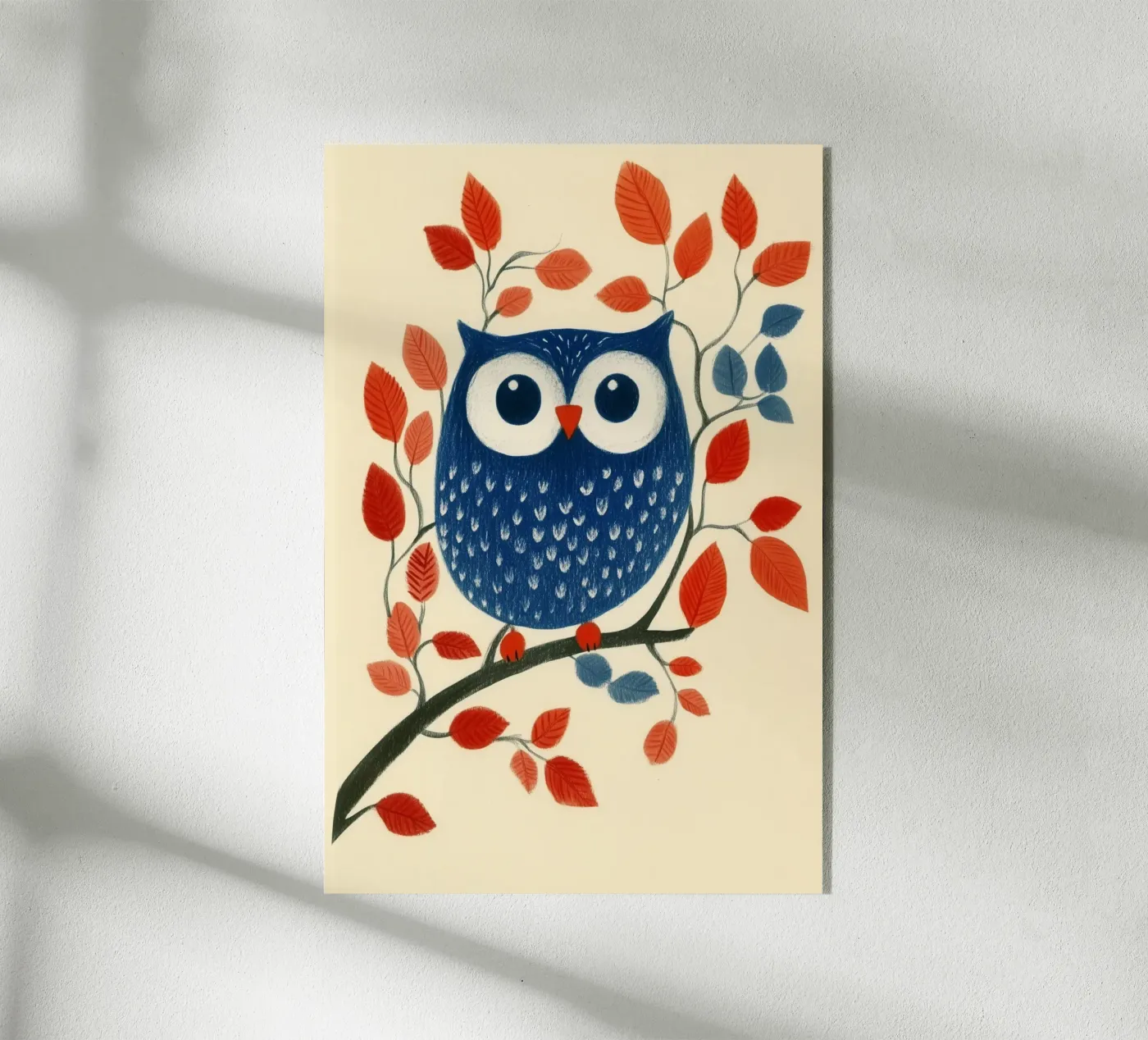 Gufo blu plexiglass da Curious Canvas