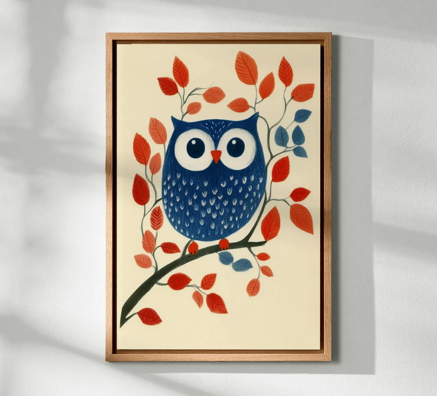 Blaue Eule Leinwand von Curious Canvas