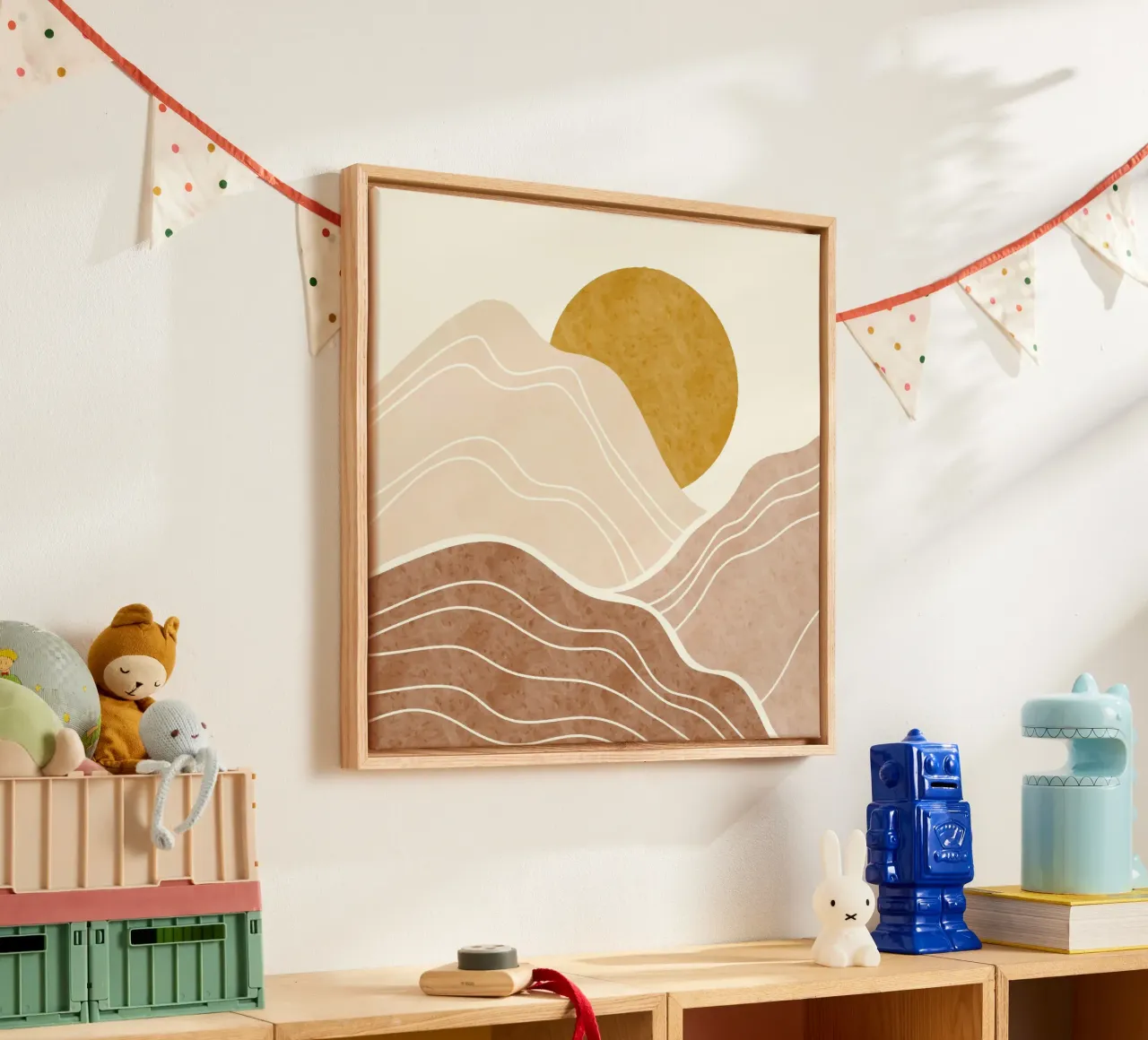Sunset Leinwand mit Schattenfugenrahmen von Vivi Nicolin