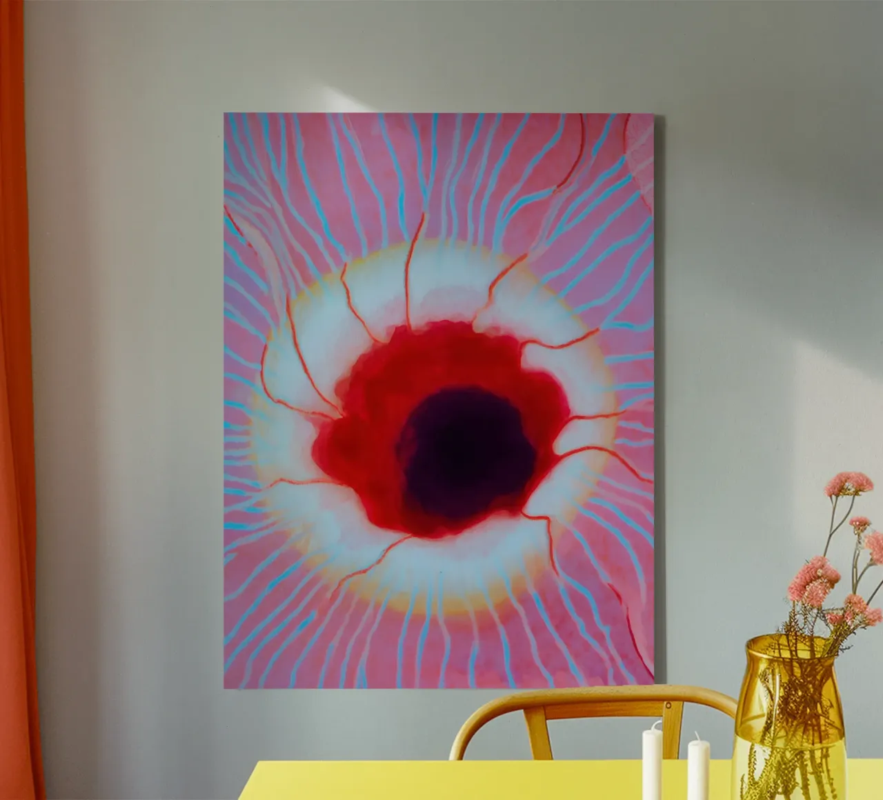 Das Innere | Psychedelisch Kosmisch-Organische Struktur Leinwand mit Schattenfugenrahmen von Autofocus