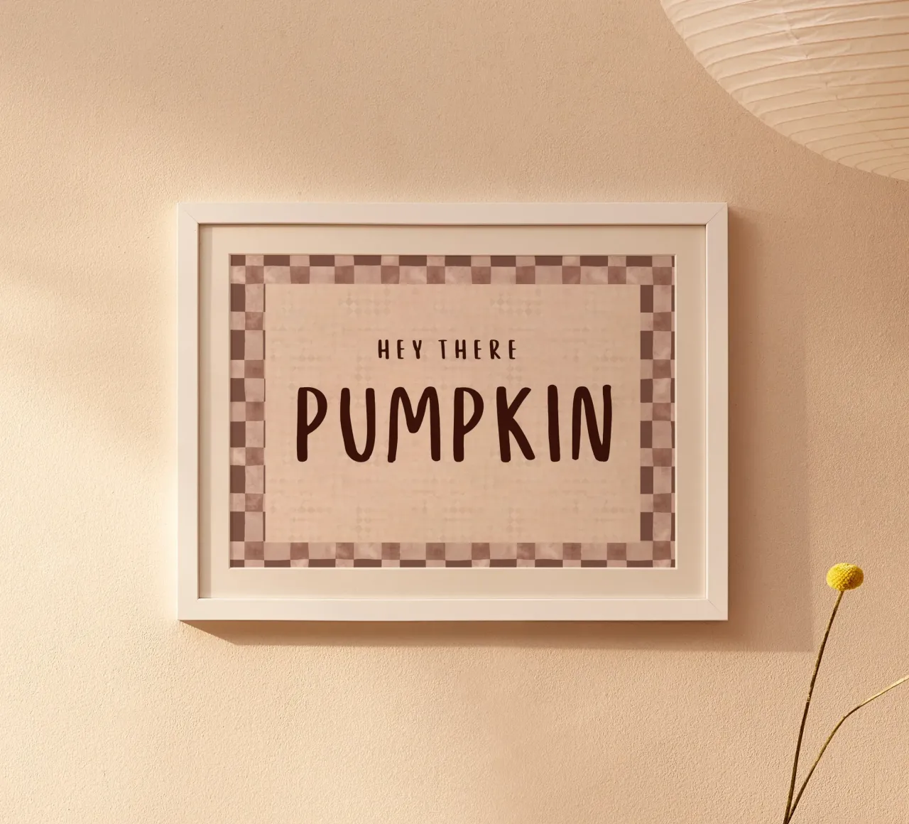 Hey There Pumpkin - Poster autunnale a scacchi poster da vintagepod