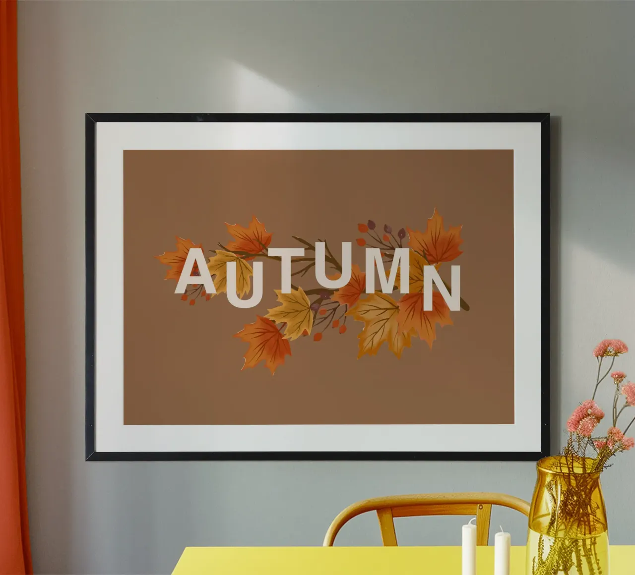 Poster moderno con foglie d'autunno - Estetica autunnale poster da vintagepod
