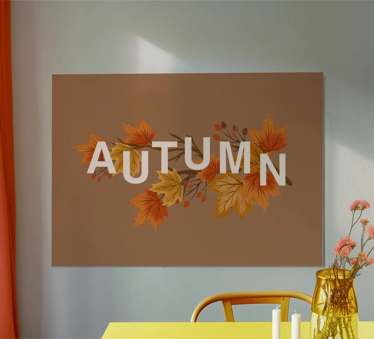 Poster moderno con foglie d'autunno - Estetica autunnale poster da vintagepod