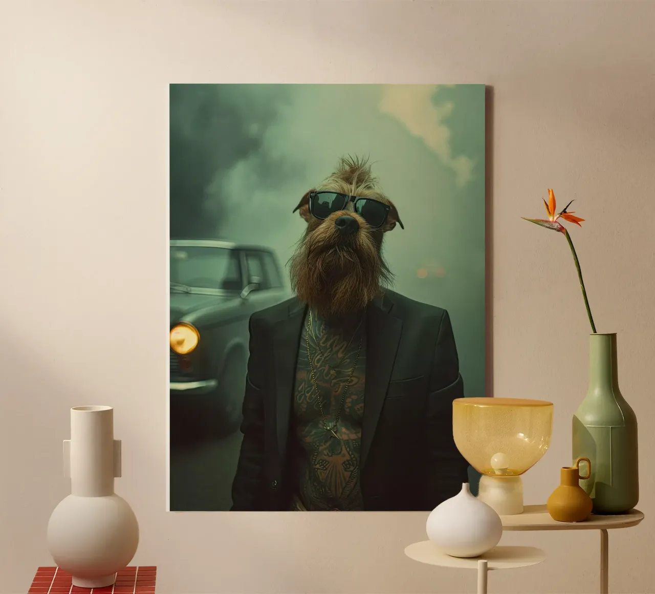 Caleb tela con Cornice a cassetta da Affiches Chien Originales – Dogland