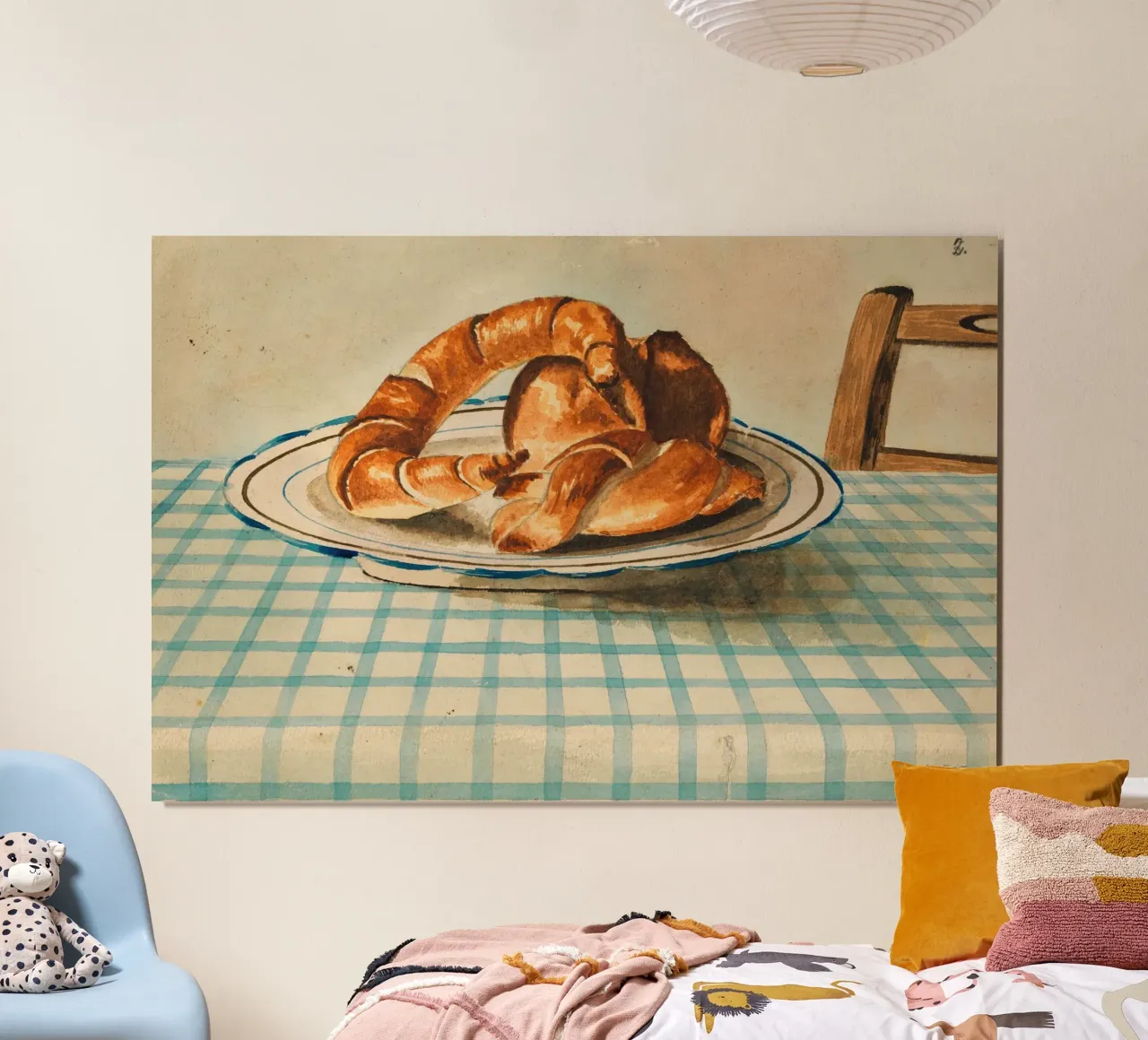 Paul Cézanne - Natura morta di croissant - Post-impressionismo poster con telaio in legno da vintagepod