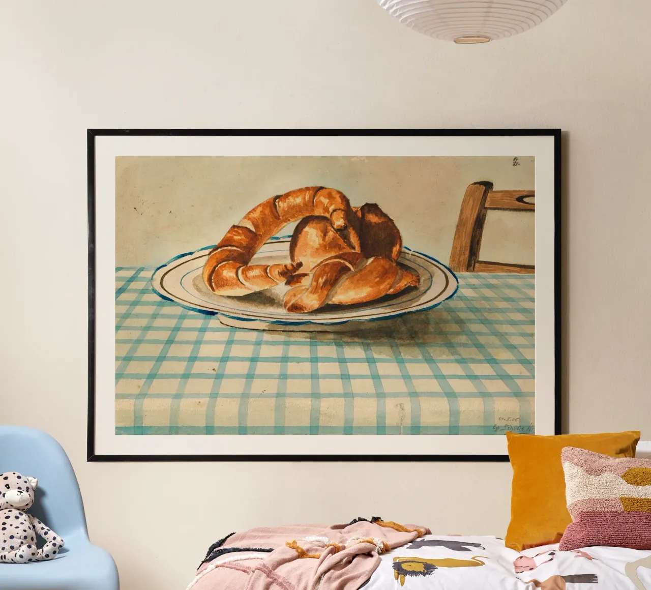 Paul Cézanne - Natura morta di croissant - Post-impressionismo poster con telaio in legno da vintagepod