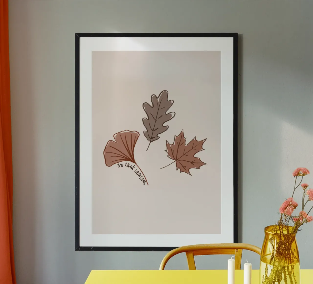 È quella stagione Foglie d'autunno Arte da parete poster da vintagepod