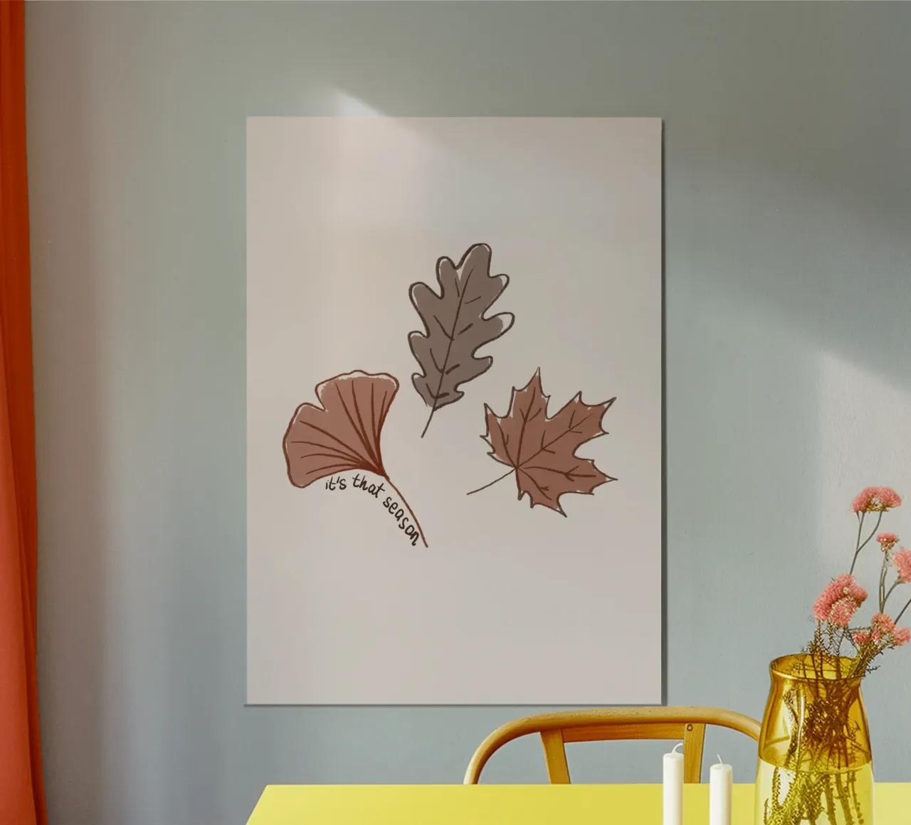 È quella stagione Foglie d'autunno Arte da parete poster da vintagepod