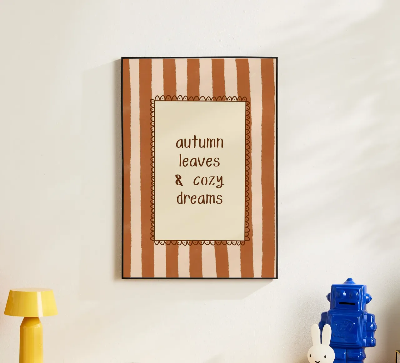Art mural d'automne Feuilles d'automne & Rêves douillets alu dibond de vintagepod