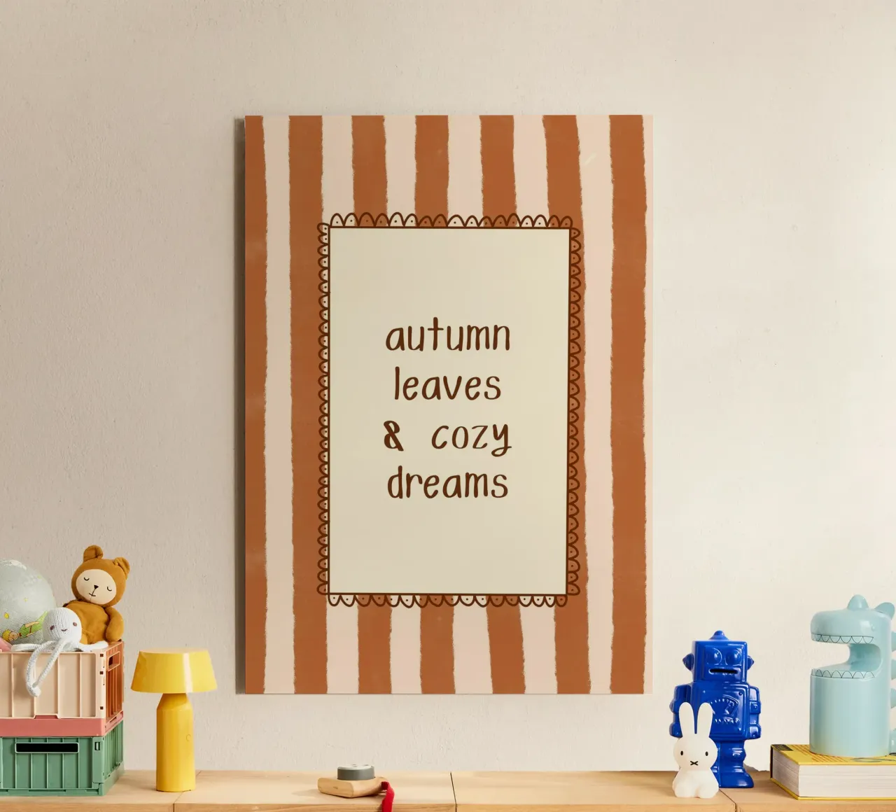 Art mural d'automne Feuilles d'automne & Rêves douillets alu dibond de vintagepod