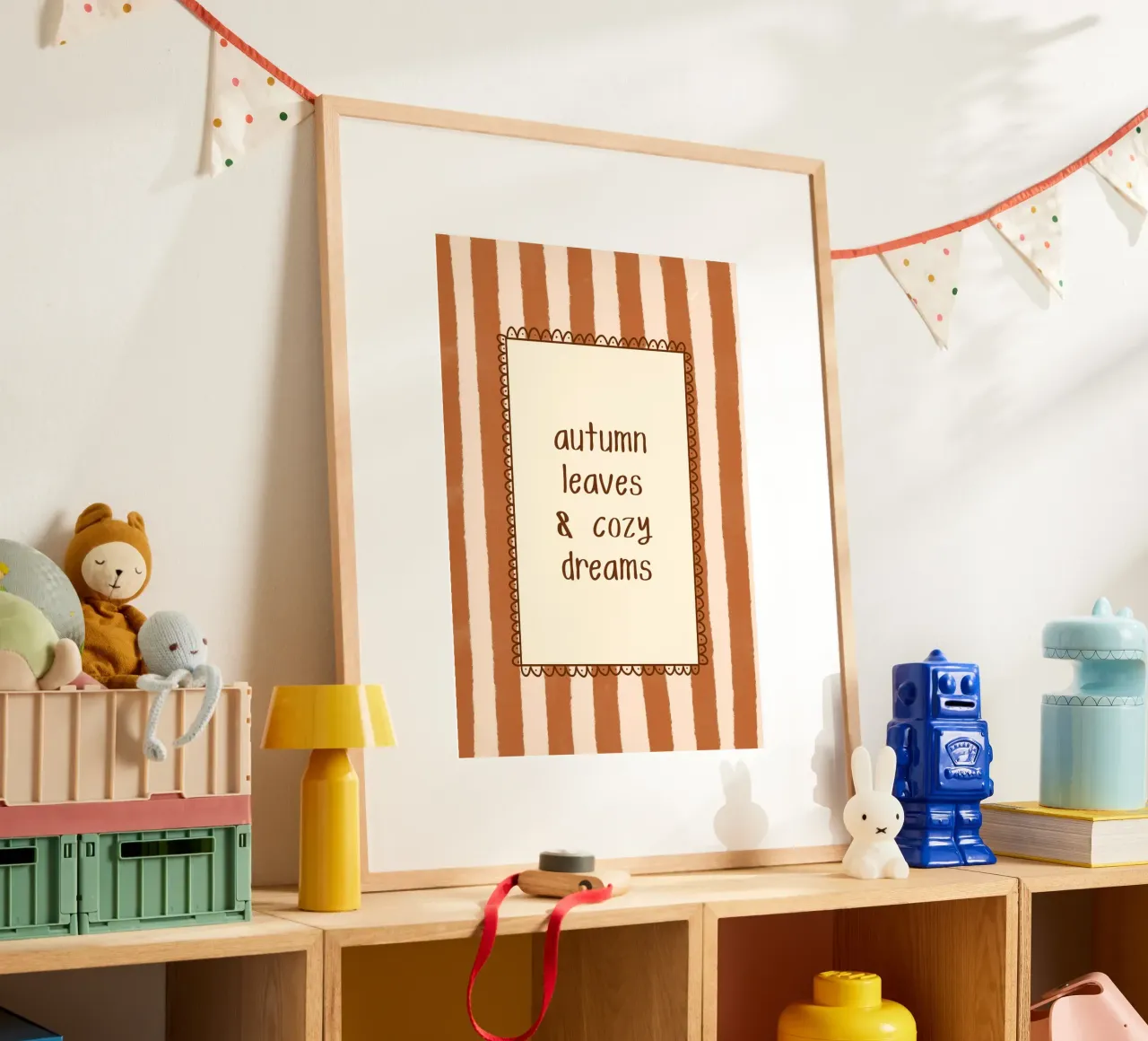 Autumn Leaves & Cozy Dreams Herbst Wandkunst Poster von vintagepod