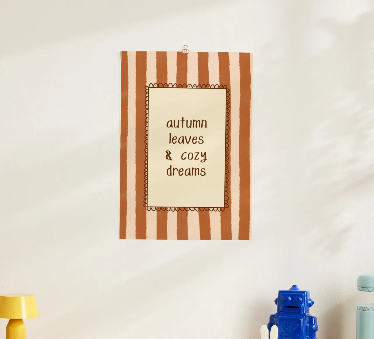 Autumn Leaves & Cozy Dreams Herbst Wandkunst Poster von vintagepod