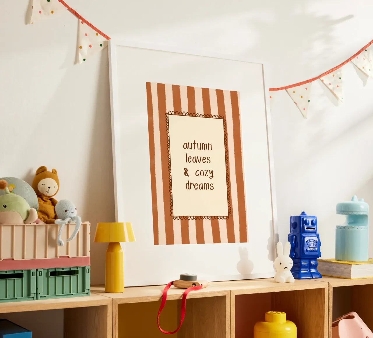 Autumn Leaves & Cozy Dreams Herbst Wandkunst Poster von vintagepod
