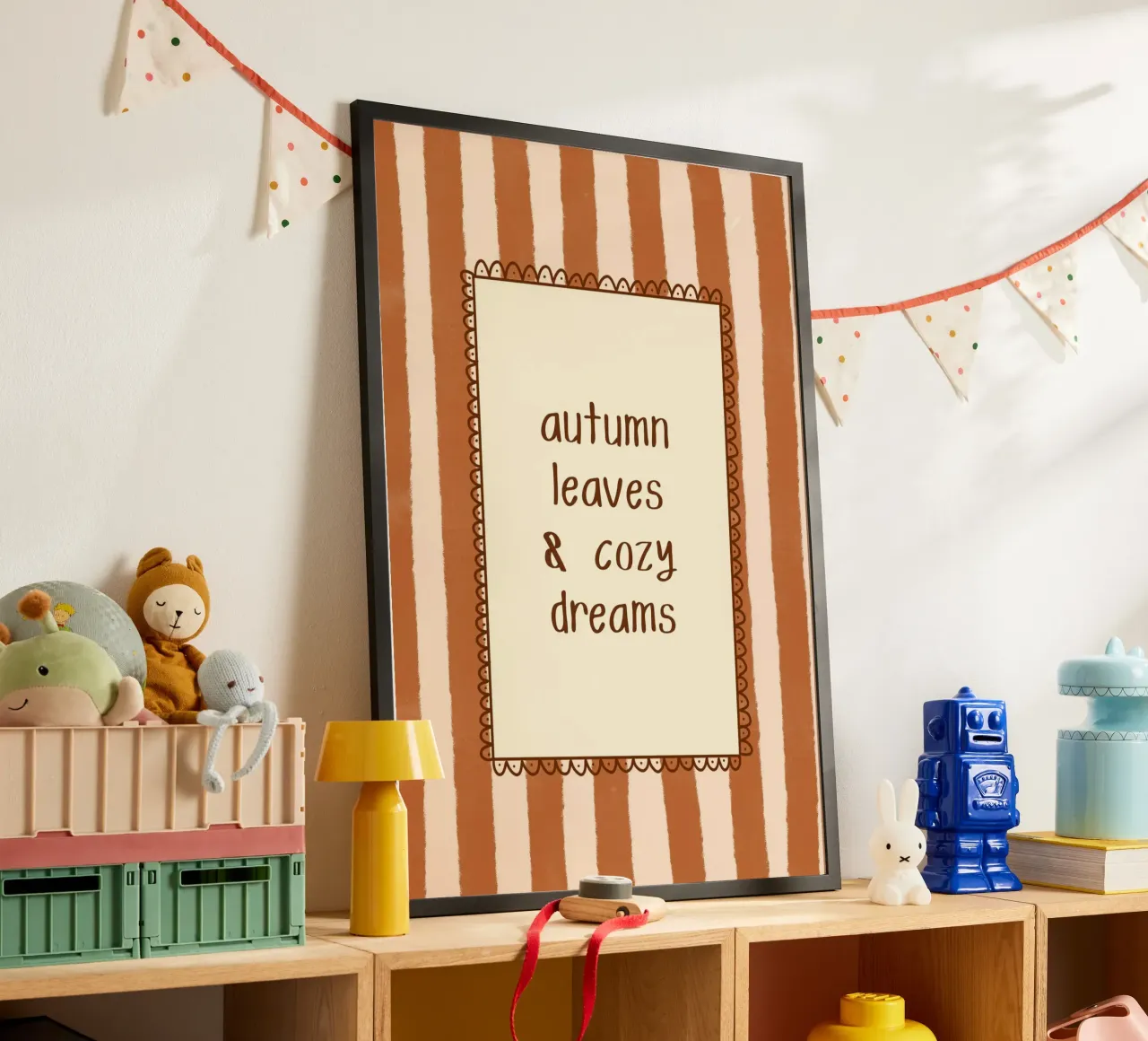 Autumn Leaves & Cozy Dreams Herbst Wandkunst Poster von vintagepod