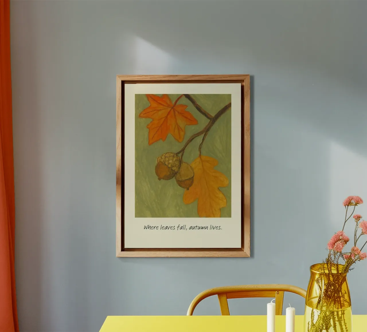 Dove cadono le foglie, l'autunno vive nella stampa botanica alluminio dibond da vintagepod